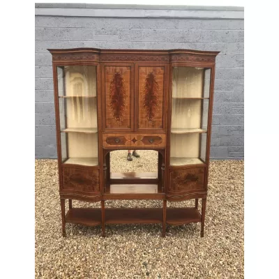 Antike große edwardianische "Maples & Co"Intarsien Vitrine