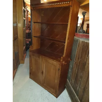 Kunsthandwerk Bücherschrank Vitrine aus Kiefernholz antik ca. 1880
