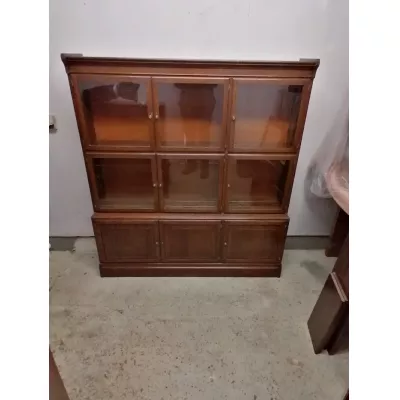 Bücherschrank antik verglaste Türen Eiche ca. 1930