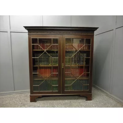 Edwardianischer Mahagoni Bücherschrank Massivholz antik ca 1900