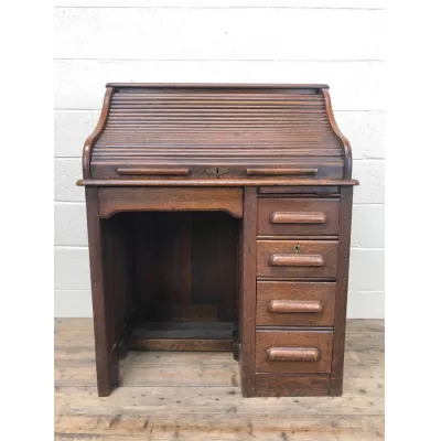 Eichen Rolltop Schreibtisch Massivholz antik ca 1920