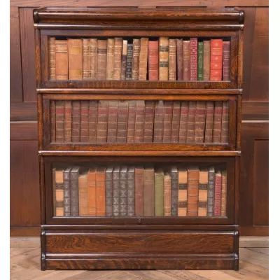 Edwardianischer GlobeWernicke Eichen Bücherschrank Massivholz antik ca 1900