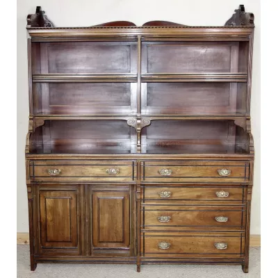 Großer viktorianischer Mahagoni Bücherschrank Massivholz antik ca 1880