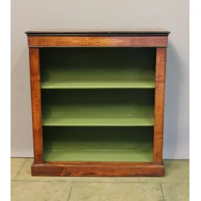 Nussbaum Bücherregal Massivholz antik 19. Jahrhundert