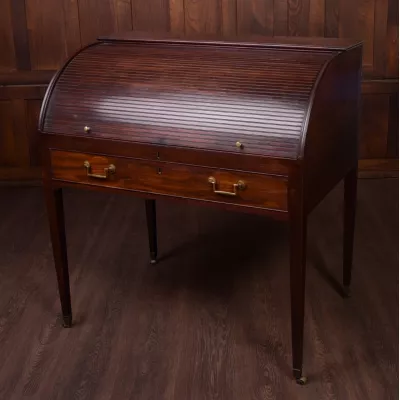 Georgianischer Mahagoni Rolltop Schreibtisch Massivholz antik