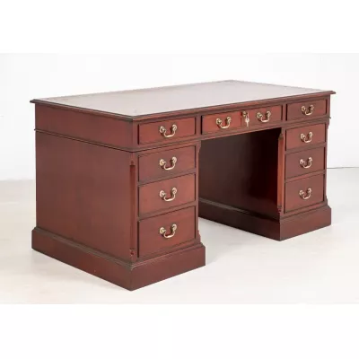 Georgianischer Mahagoni Schreibtisch Massivholz antik ca 1920