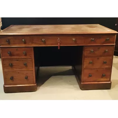Viktorianischer Mahagoni Schreibtisch Massivholz antik ca 1880