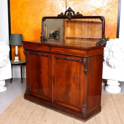 Verspiegeltes Mahagoni Sideboard Massivholz antik ca 1860