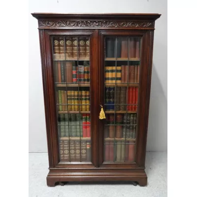 Eichen Bücherschrank Massivholz antik ca 1880