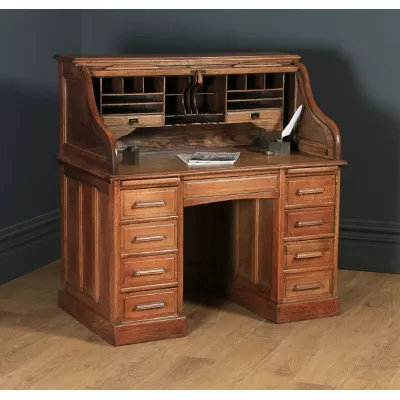 Edwardianischer Eichen Schreibtisch Massivholz antik ca 1910
