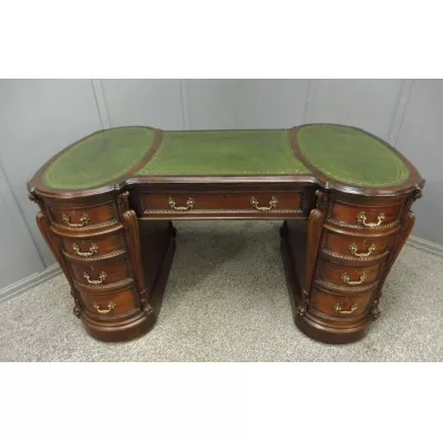 Edwardianischer Mahagoni Partners Desk Massivholz antik ca 1900