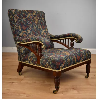 Mahagoni Sessel im Howard-Stil antik Massivholzsessel ca. 1890