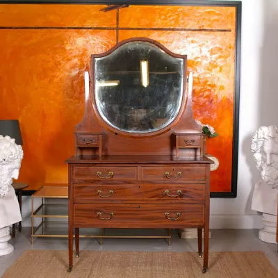 Edwardianische Spiegel Kommode aus Mahagoni