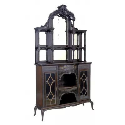 antiker Chippendale-Schrank aus Mahagoni Massivholz 1905