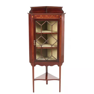 Antike Mahagoni Eckvitrine / Corner Cabinet, edwardian / edwardianisch, ca. 1900