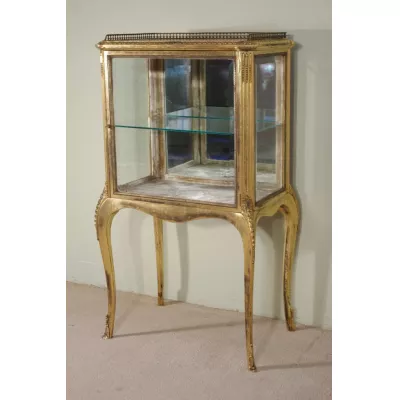 Französische Vitrine mit vergoldeten Elemten 