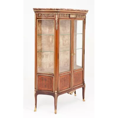 antike Vitrine aus Mahagoni Massivholz 1880