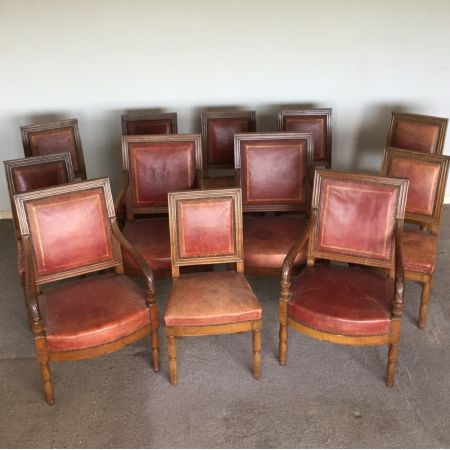 Set mit zwölf französischen Esszimmerstühlen aus der Zeit Napoleon III