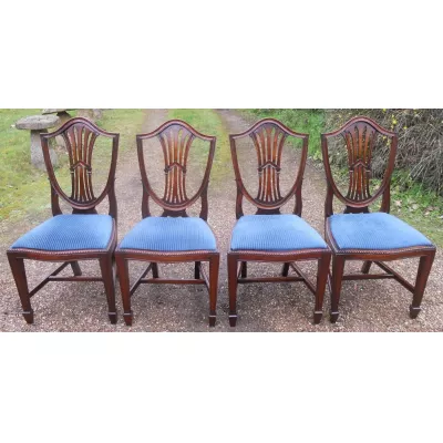 Set aus vier Mahagoni Esszimmerstühlen im Georgian Style, antik, ca. 1930