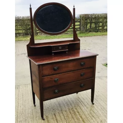 Edwardianische Inlaid Kommode mit Kippspiegel