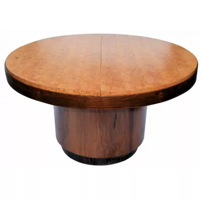 Französischer Art-Déco-Esstisch aus Satinholz und Ebenholz ca. 1935