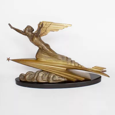 'the aviator' eine Art-Deco bronze Skulptur von Frederic Focht