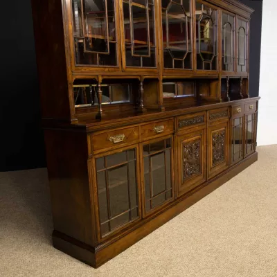 Premium! edwardianischer Bücherschrank von Harrods aus Palisander Massivholz antik