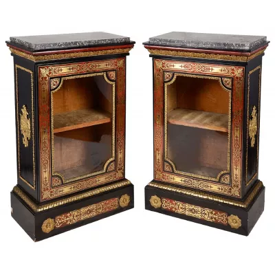Premium! Antikes Paar Boulle Side-Schränke im Louis XVI Stil