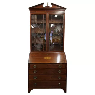 Antikes Inlaid Mahagoni Bücherregal aus der Zeit George III 