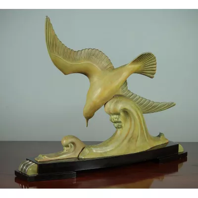 Antike Art-Deco-Seevogelskulptur von ca. 1935