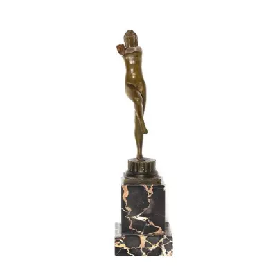 Antike Art Deco Bronzefigur von Serge Zelikson