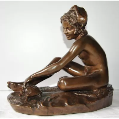 Antike französische Bronze, "le pecheur napolitain" von Barbedienne