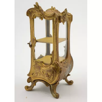 Kleine, französische Vitrine aus Zinn, um 1900 antik