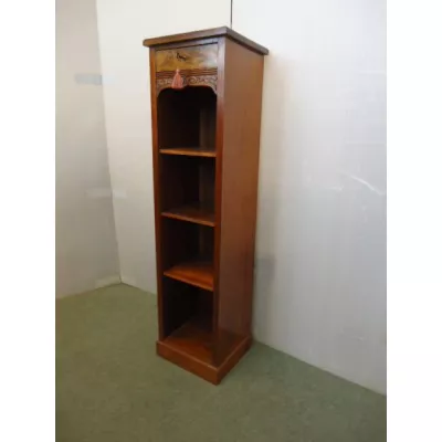 Antikes, schmales Bücherregal aus Nussbaumholz Massivholz um 1910