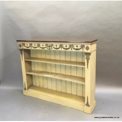 Antikes Adam Revival Bücherregal, bemalt, ca. 1910