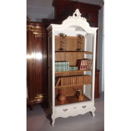 Antikes bemaltes Eichenholz Bücherregal aus Frankreich