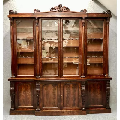 Antiker Breakfront Bücherschrank aus der regency / William IV Zeit