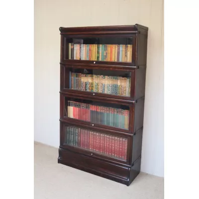 Antiker Globe Wernicke Bücherschrank aus dunklem Eichenholz