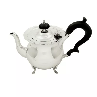 Edwardianischer Sterlingsilber Bachelor Teapot, antik 1907