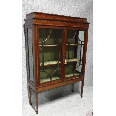 Antike edwardianische Mahagoni Vitrine