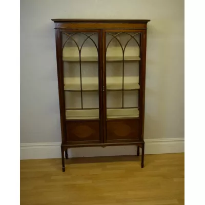 Antike edwardianische Vitrine aus Mahagoni