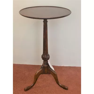 Edwardianscher Tripod Table aus Massivholz antik 1910