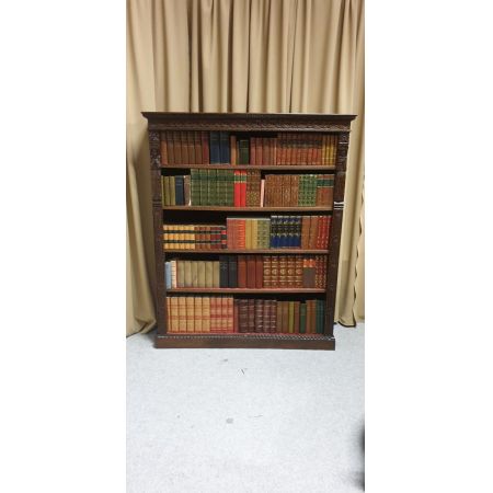 Antiker viktorianischer Bücherschrank aus massivem Eichenholz