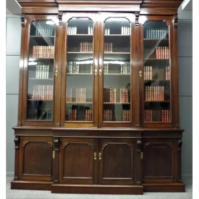 Großes, viktoriansiches Library Bookcase aus Mahagoni Massivholz antik