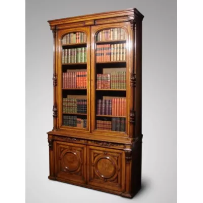 Viktorianisches Library Bookcase aus Eiche Massivholz antik 1870