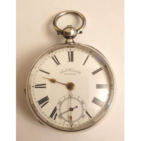 Silberne Taschenuhr von American waltham watch co.