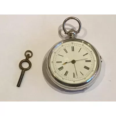 Silberne Chronograph Taschenuhr von 1887