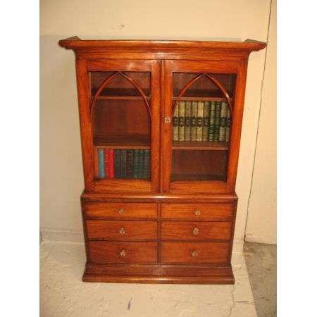 Antikes bookcase/Bücherschrank aus Mahagoni Massivholz 1880