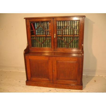 Antikes bookcase/Bücherschrank aus Eiche Massivholz 1910