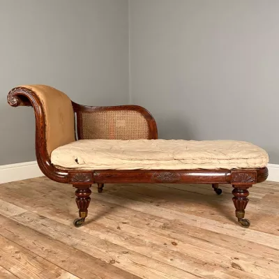 Kleine antike Chaise Longue von Gillows um 1820